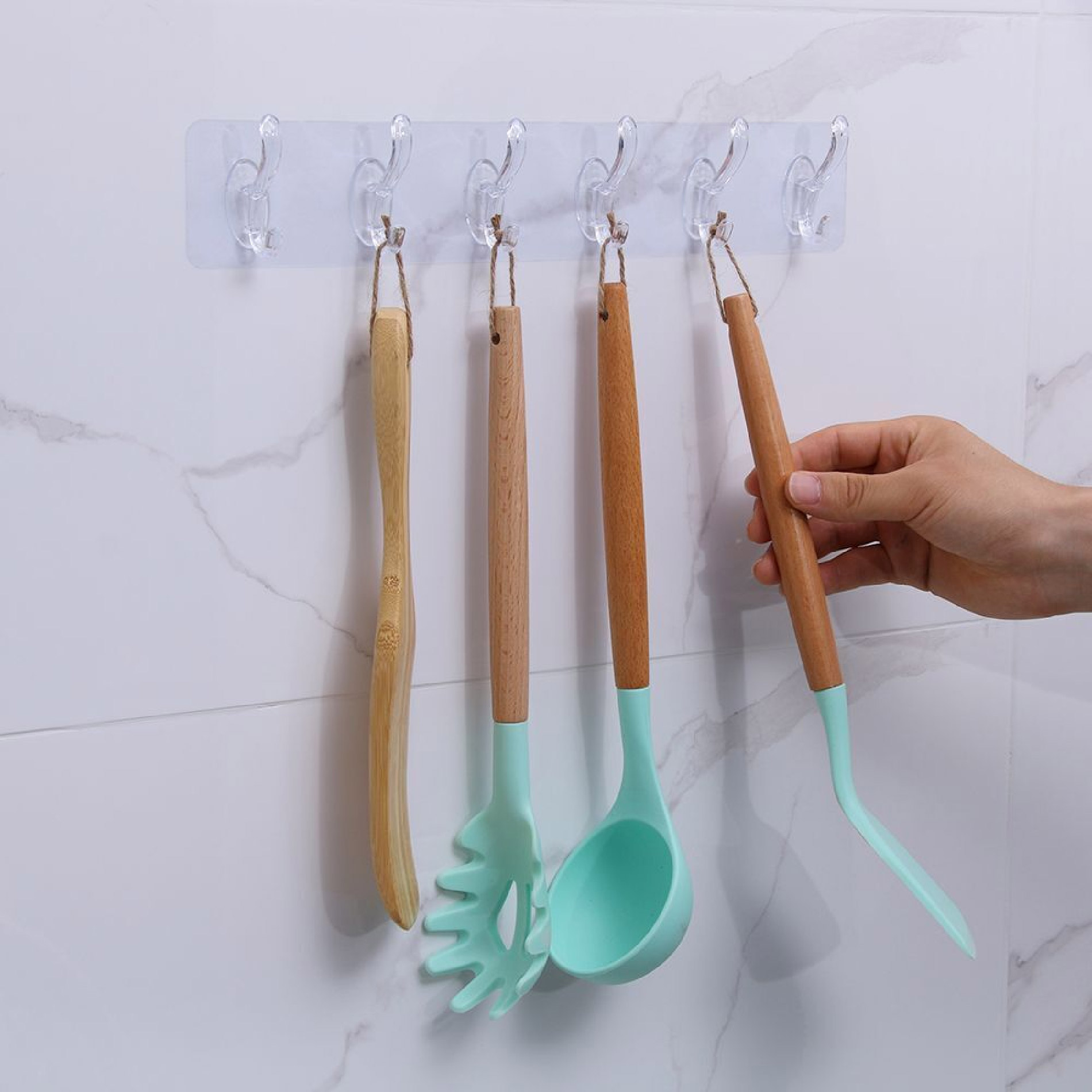 Miniatura 4 de Set X2 Percheros Adhesivos 6 Ganchos